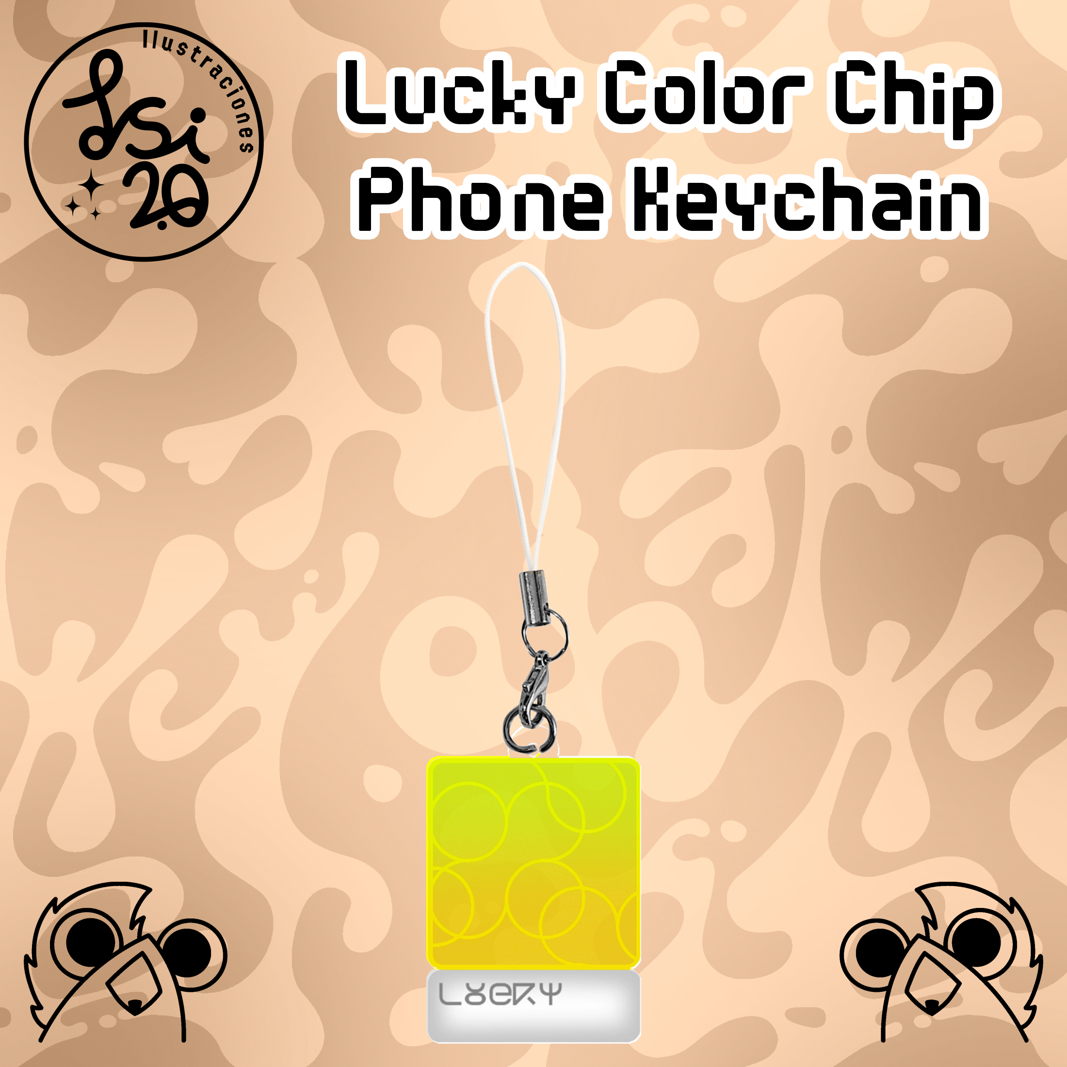 Lucky Color Chip Phone Keychain