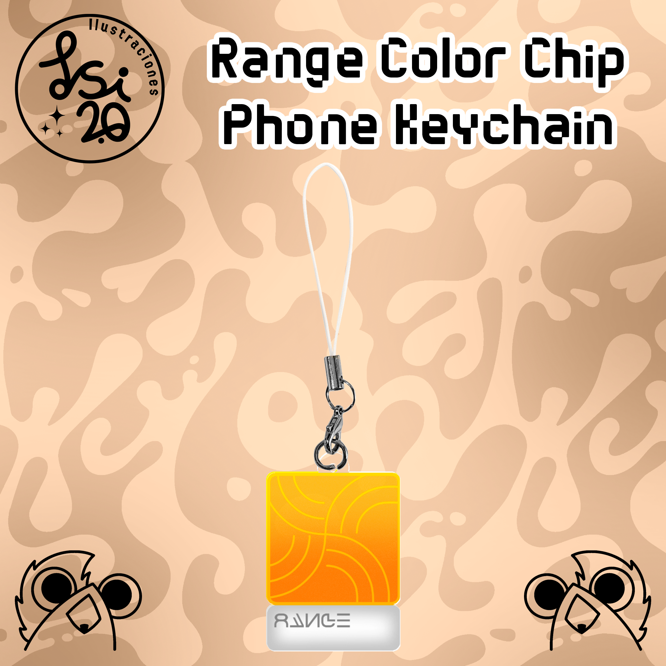 Range Color Chip Phone Keychain