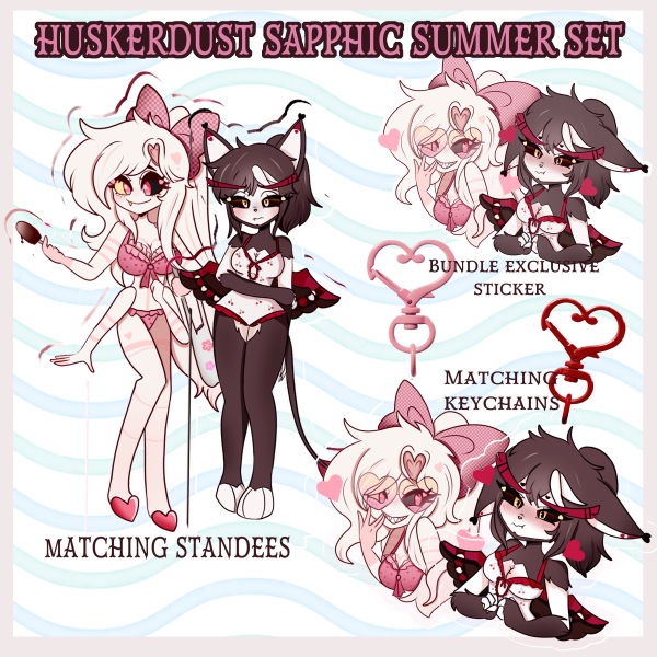 HuskerDust Sapphic Summer set | Hazbin Hotel | Husk and Angel Dust