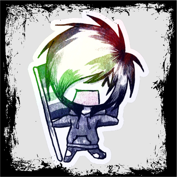 Agender Flag Holo Die Cut Sticker