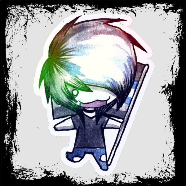 Demiboy Flag Holo Die Cut Stickers