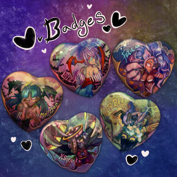 Darkstalkers - Heart Badges - Collection