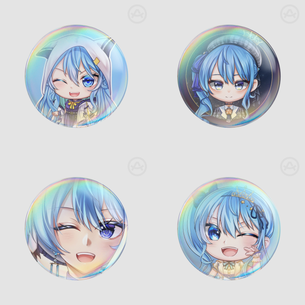 HOLOLIVE JP - Hoshimachi Suisei | 58mm Round Badge Button Pin SET