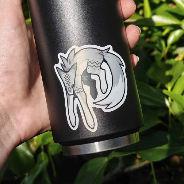 Grey Wolf Float || Sticker