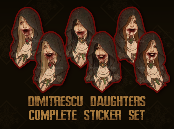 dimitrescu daughters complete sticker set