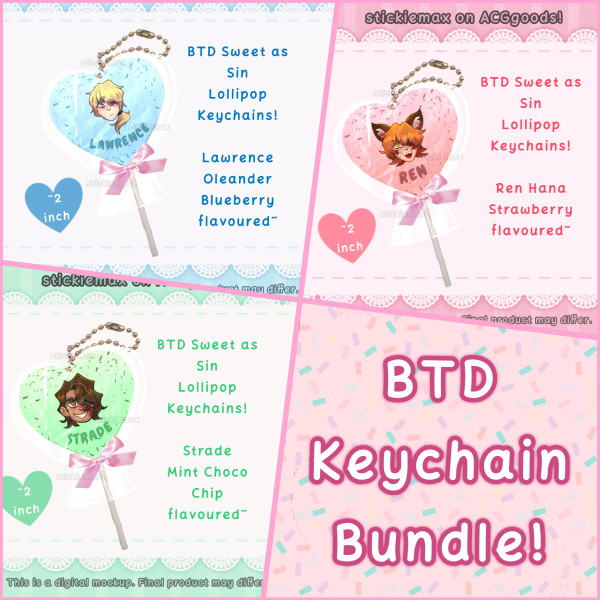 Sweet as Sin BTD/YKMET Keychain Set