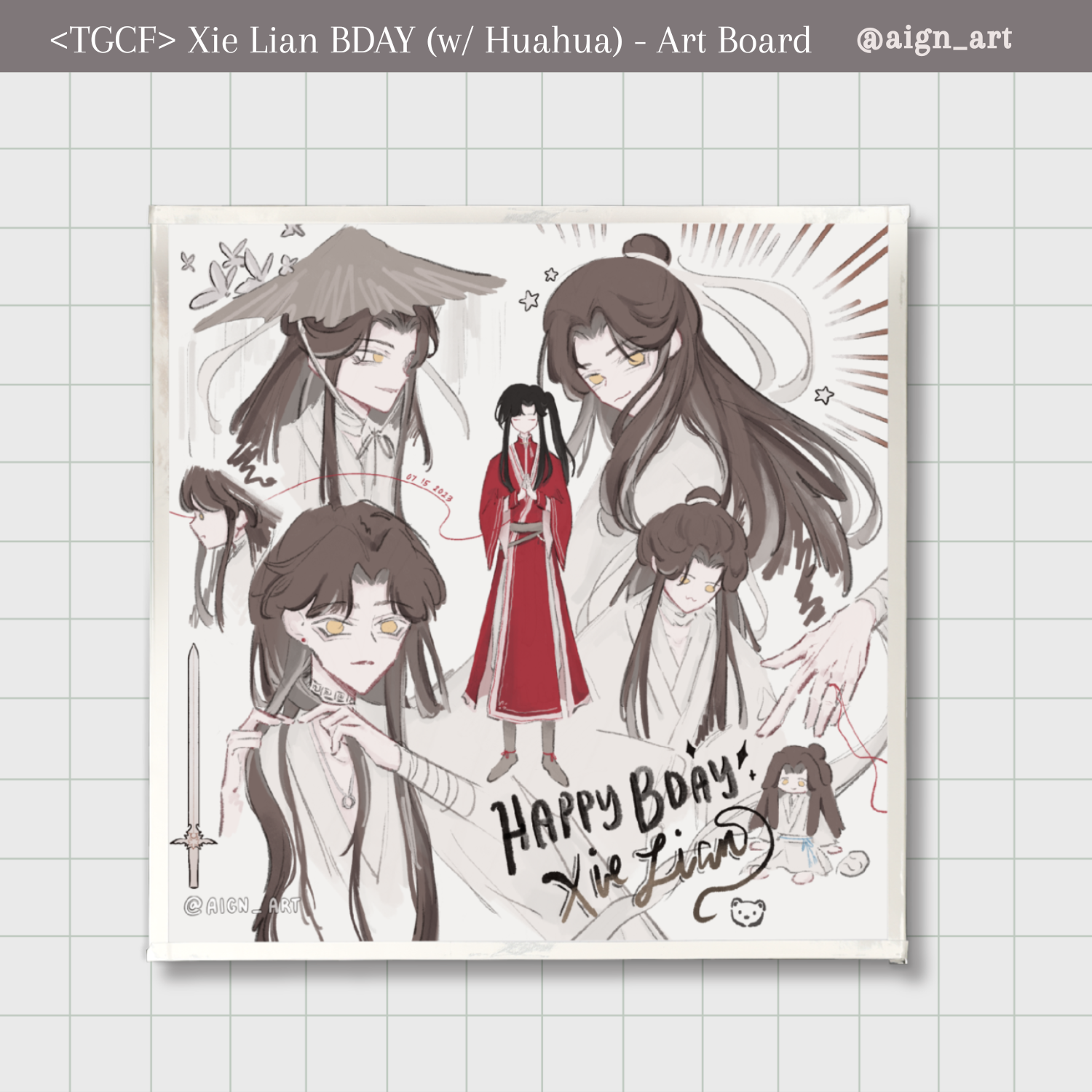 [TGCF] Xie Lian Birthday Fanart (with Hua Cheng): Art Board