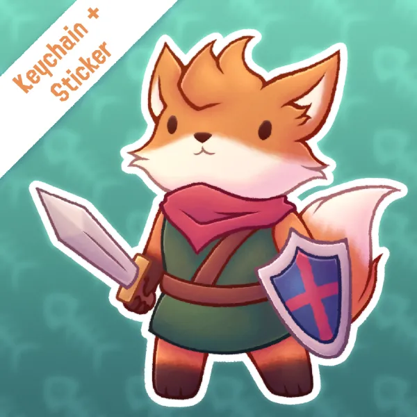 Ruin Seeker Fox Keychain + Sticker Bundle