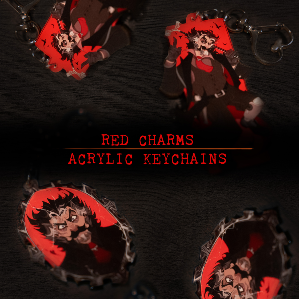 Red Charms Set ✦ Full Bleed Acrylic Keychains