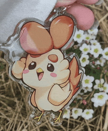 CoffeeChicken | Epoxy Glitter Acrylic Keychain