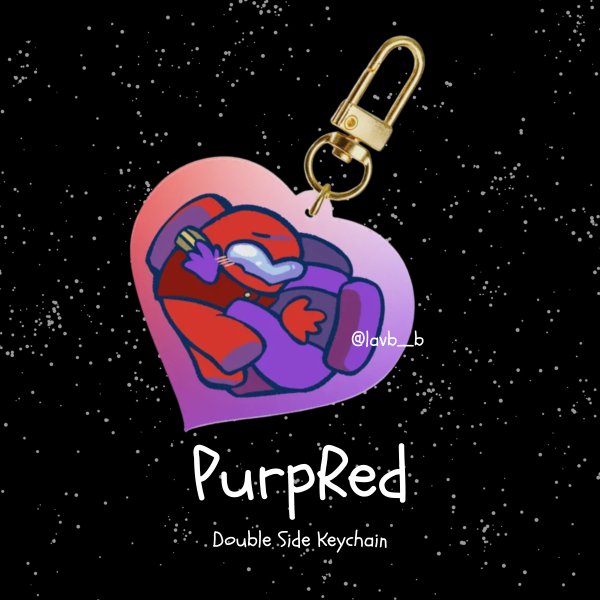 Camtain (Purpred) Heart Keychain (Double Side)