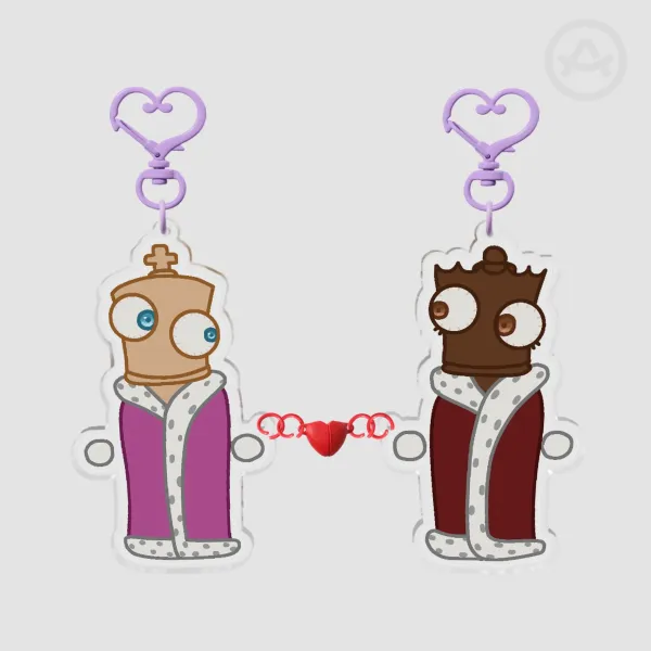 Kinger and Queenie The Amazing Digital Circus connected magnet keychains