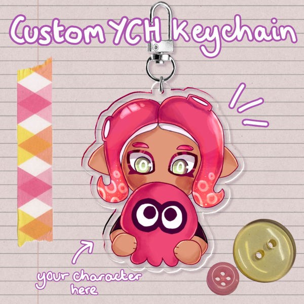 Inkling / Octoling - Custom YCH Keychain [COMMISSION]