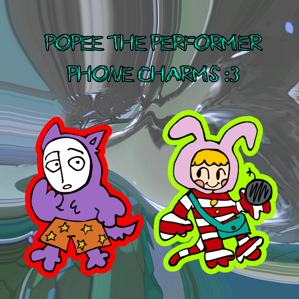 Popee the Performer phone charm set
