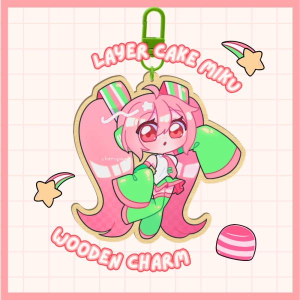 Layercake Miku Wood Keychain