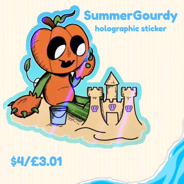 Summer Gourdy Holographic sticker!