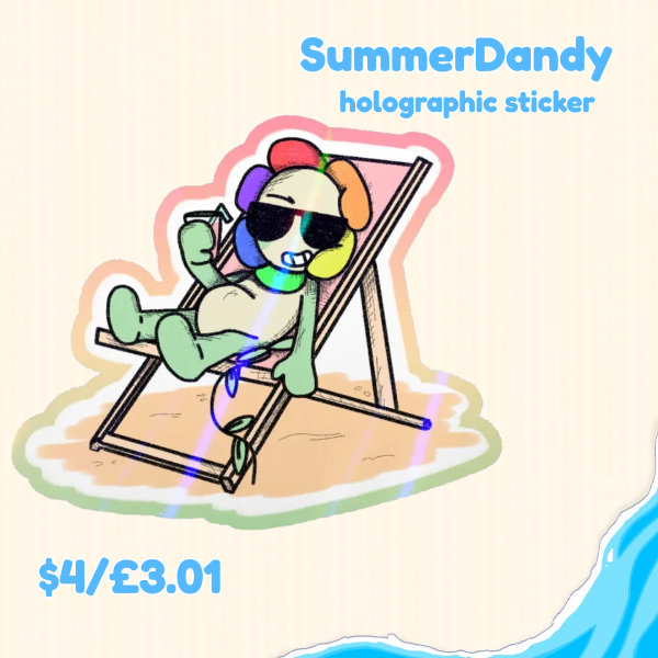 Summer Dandy Holographic sticker!