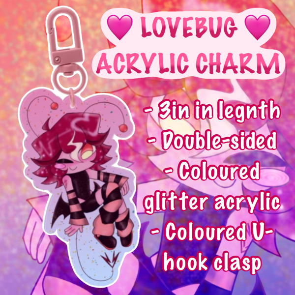 Original Character 💖💕 Lovebug Coloured Acrylic Charm