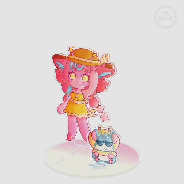 Fawnscollection and Sir Gouda summer themed Double Insert Acrylic Standee