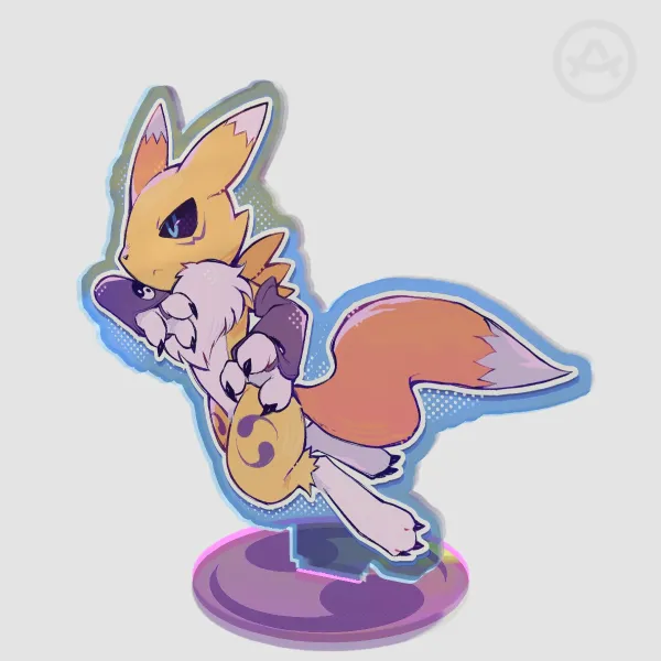 Renamon Fanart Rainbow Acrylic Standees