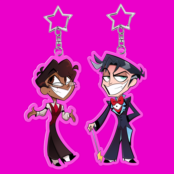 Human Alastor and Vox Keychains
