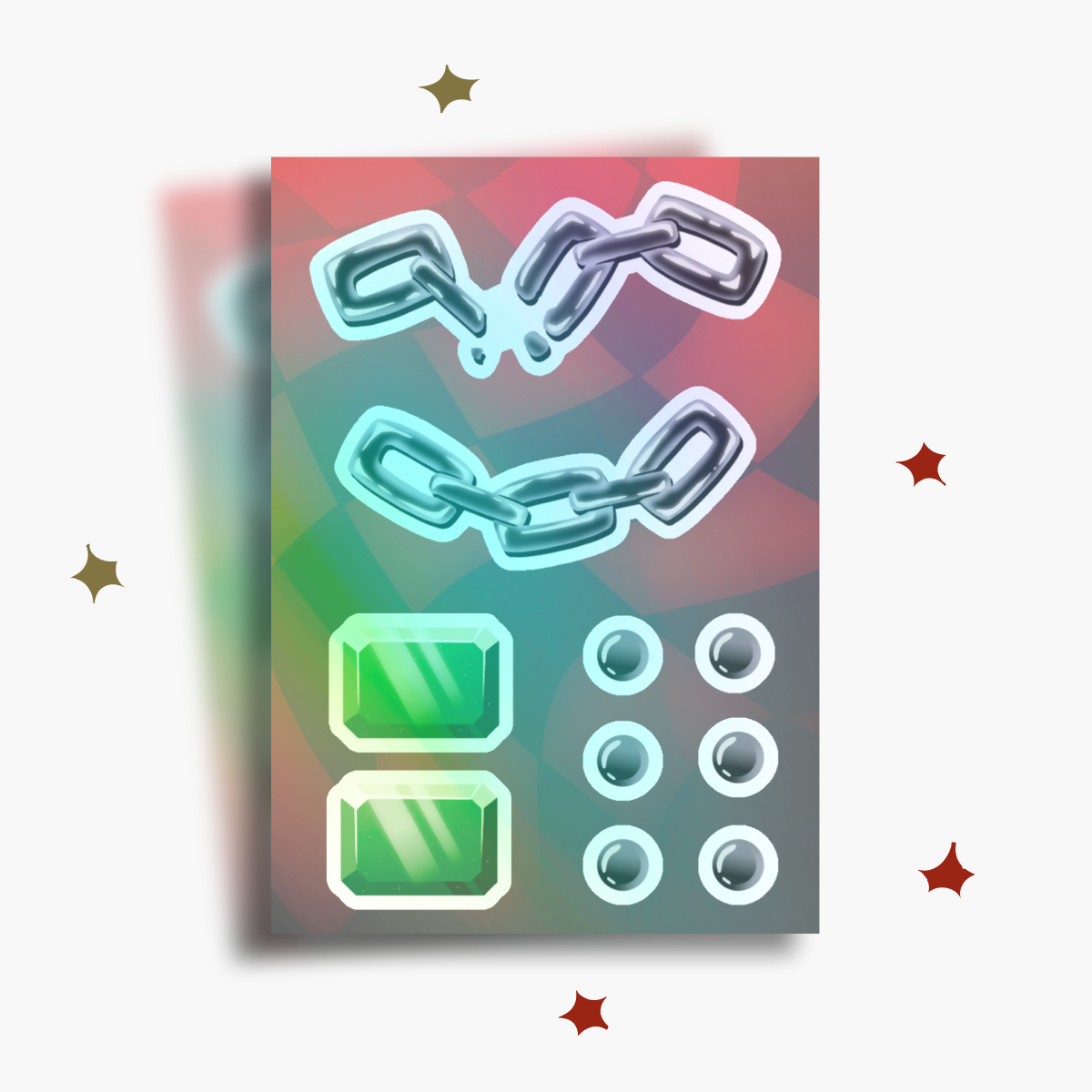 Jeweled Metalwork Stickers Sheet