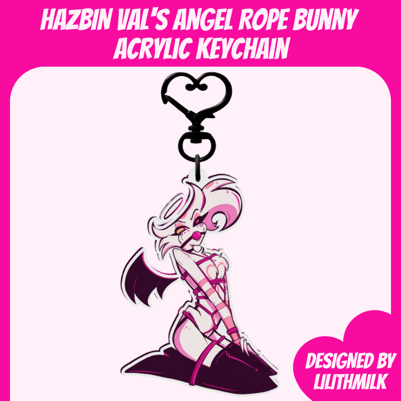 Hazbin Hotel Angel Dust Rope Bunny Val's Version Acrylic Keychain