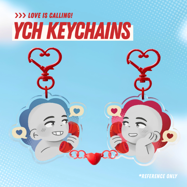 YCH Magnetic Telephone Couple Keychains