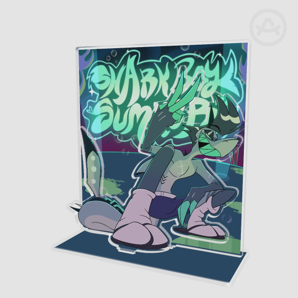 Helluva Boss Chaz Shark Boy Summer - Double Insert Acrylic Standee