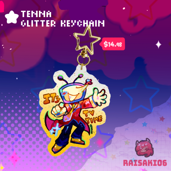 Tenna Deltarune || Glitter Keychain