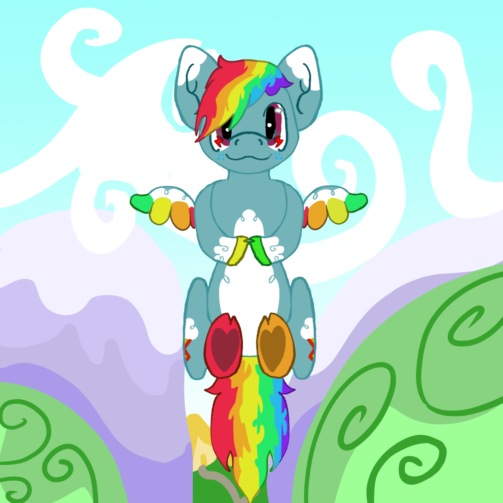 Rainbow Tail Keychain