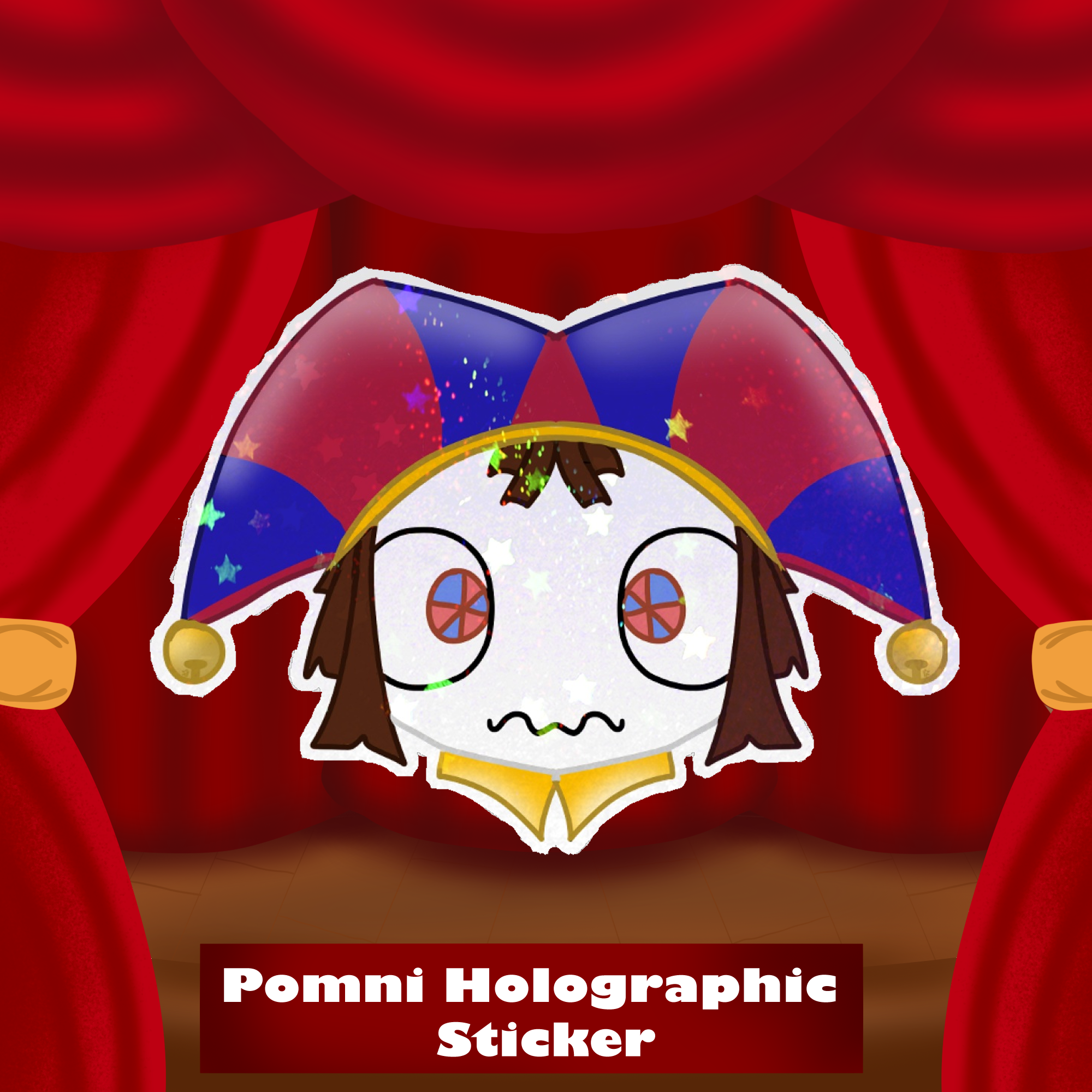 Pomni Holographic Sticker