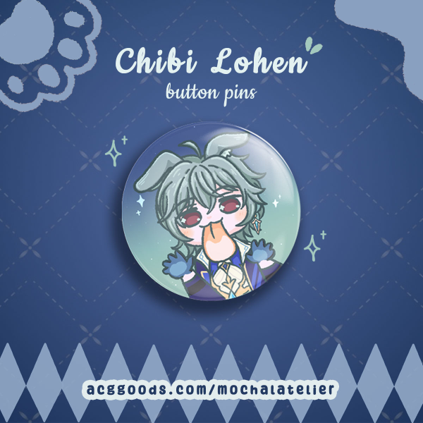 Chibi Bunny Lohen Button Pins