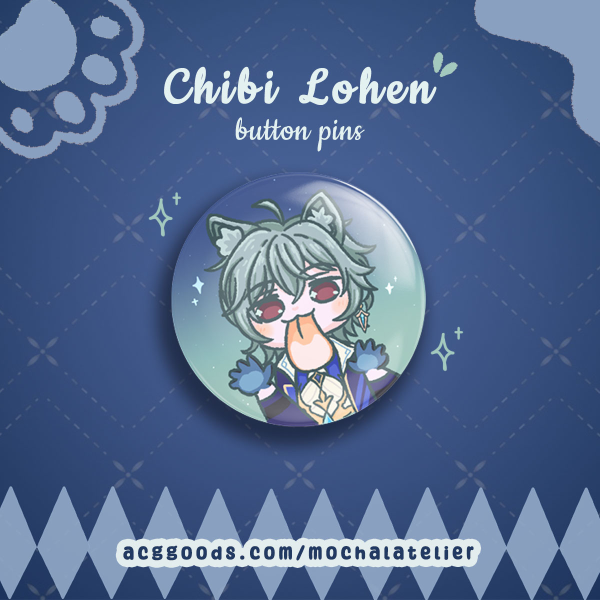 Chibi Cat Lohen Button Pins