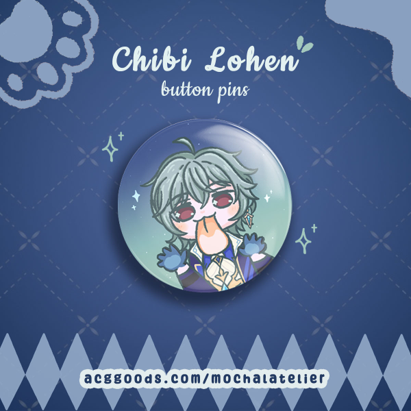 Chibi Lohen Blep Button Pins