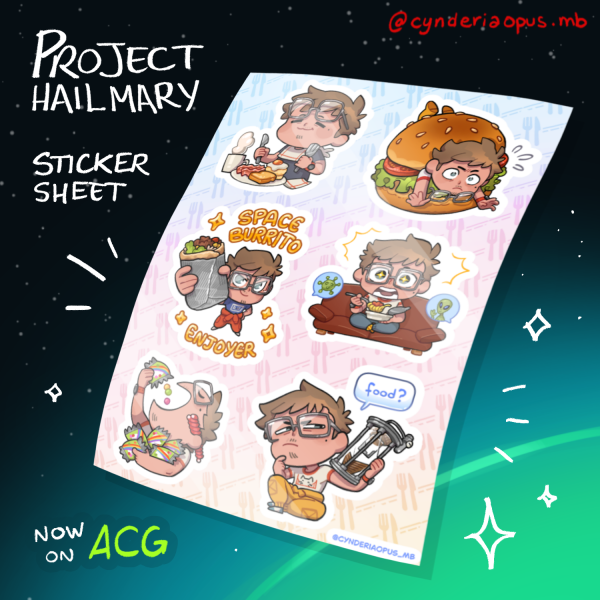 Project Hail Foodie - A5 Sticker Sheet