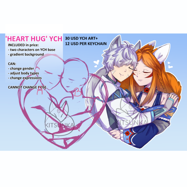 YCH Heart Hug Rainbow Acrylic Keychain