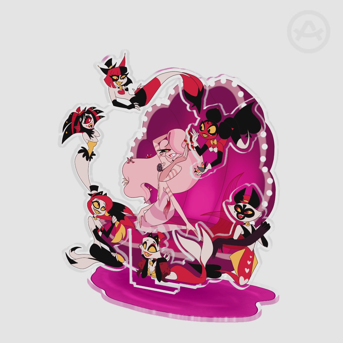 Drag Mermaid Angel Dust and the Huskettes - Double Insert Acrylic Standees