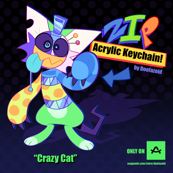[Zip Acrylic Keychain] "Crazy Cat"