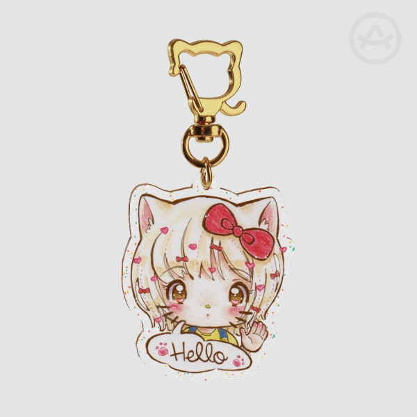 Hello Kitty ~ Gijinka Sanrio ♡ epoxy glitter acrylic keychain