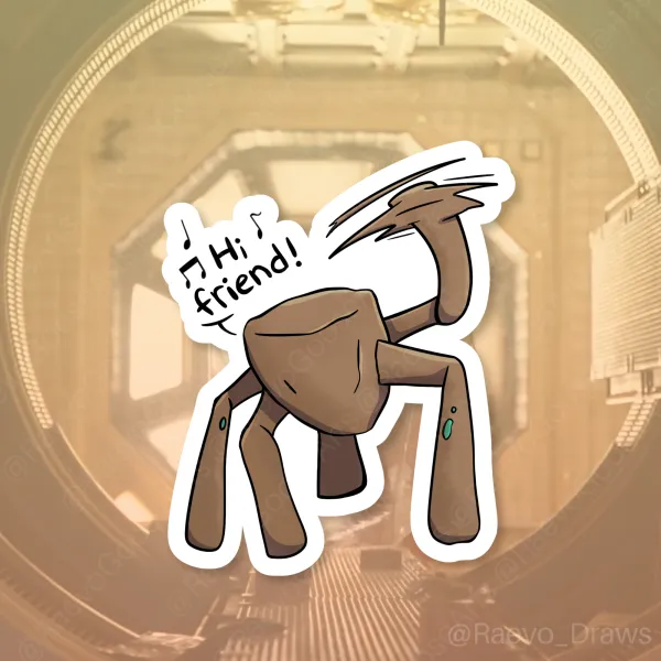 "Hi Friend!" Rocky Waving Sticker