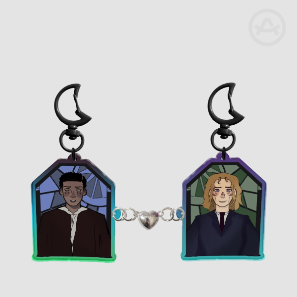 Loustat stained glass magnet keychain // Shareable