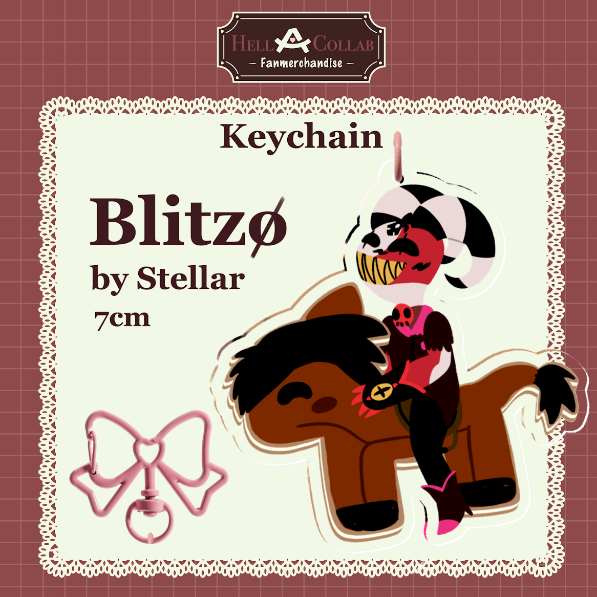 Hellacollab Maid Collab: Blitzø Clear Acrylic Keychain