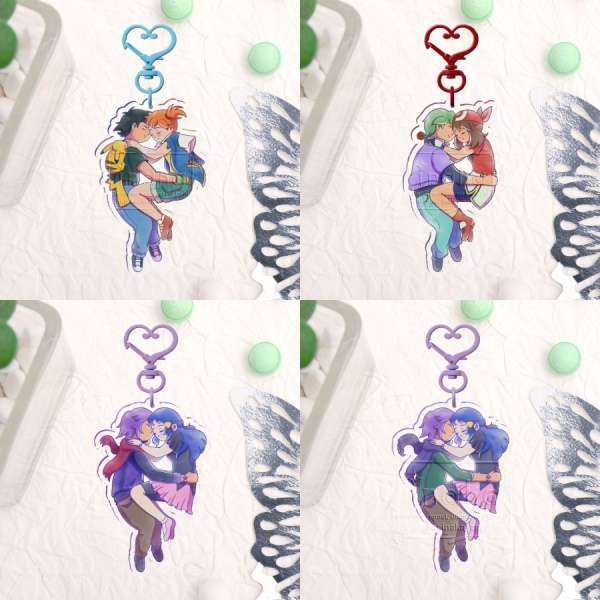 🩵 Pokéshipping ❤️ Contestshipping 💜 Ikarishipping | Clear Acrylic Keychains | SET OF 4