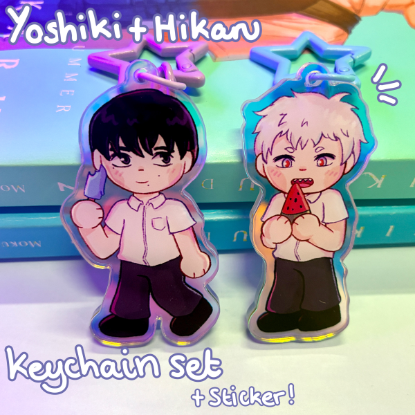 Yoshiki and Hikaru keychain set (+ sticker) - The Summer Hikaru Died