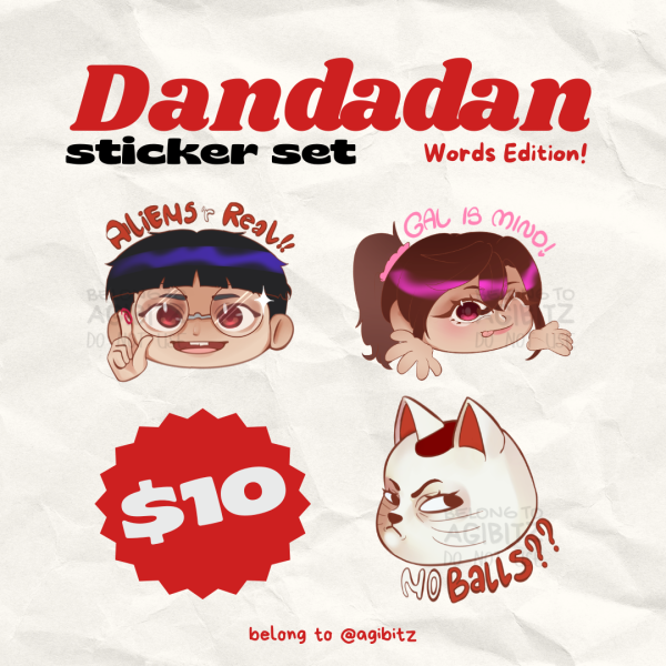 DANDADAN Words Sticker Set! MOMO OKARUN TURBO NEKO