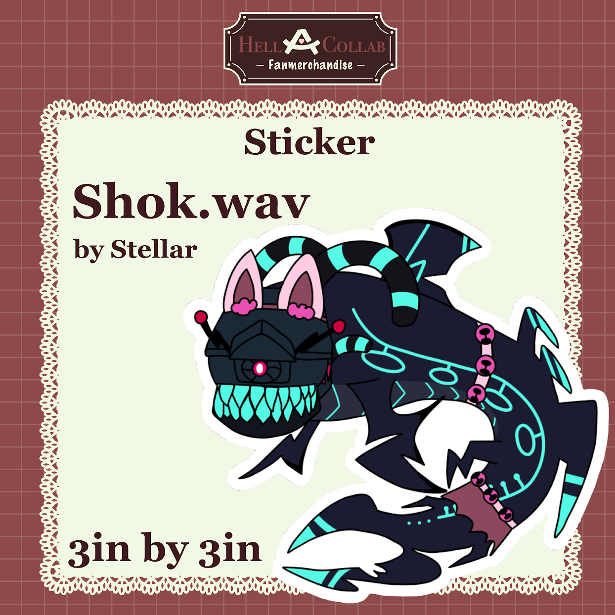 Hellacollab Maid Collab: Shok.Wav Die Cut Sticker
