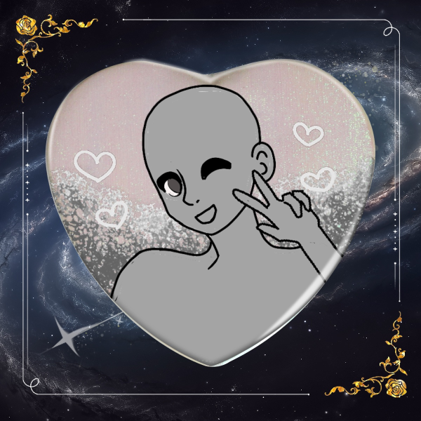 YCH Solo Heart Button (Pattern or Texture Background)