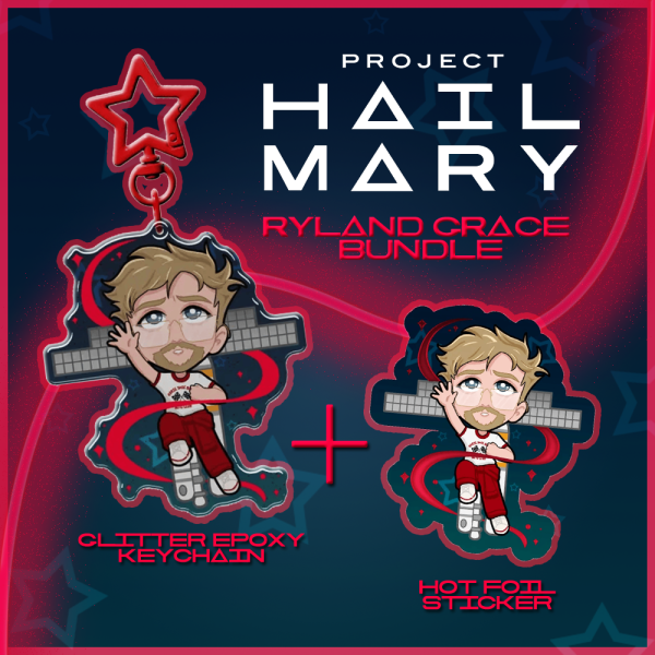 Project Hail Mary - Ryland Grace Keychain + Sticker Bundle