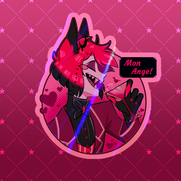 Alastor Valentine's Day (not canon) Colored Edge Die Cut Stickers